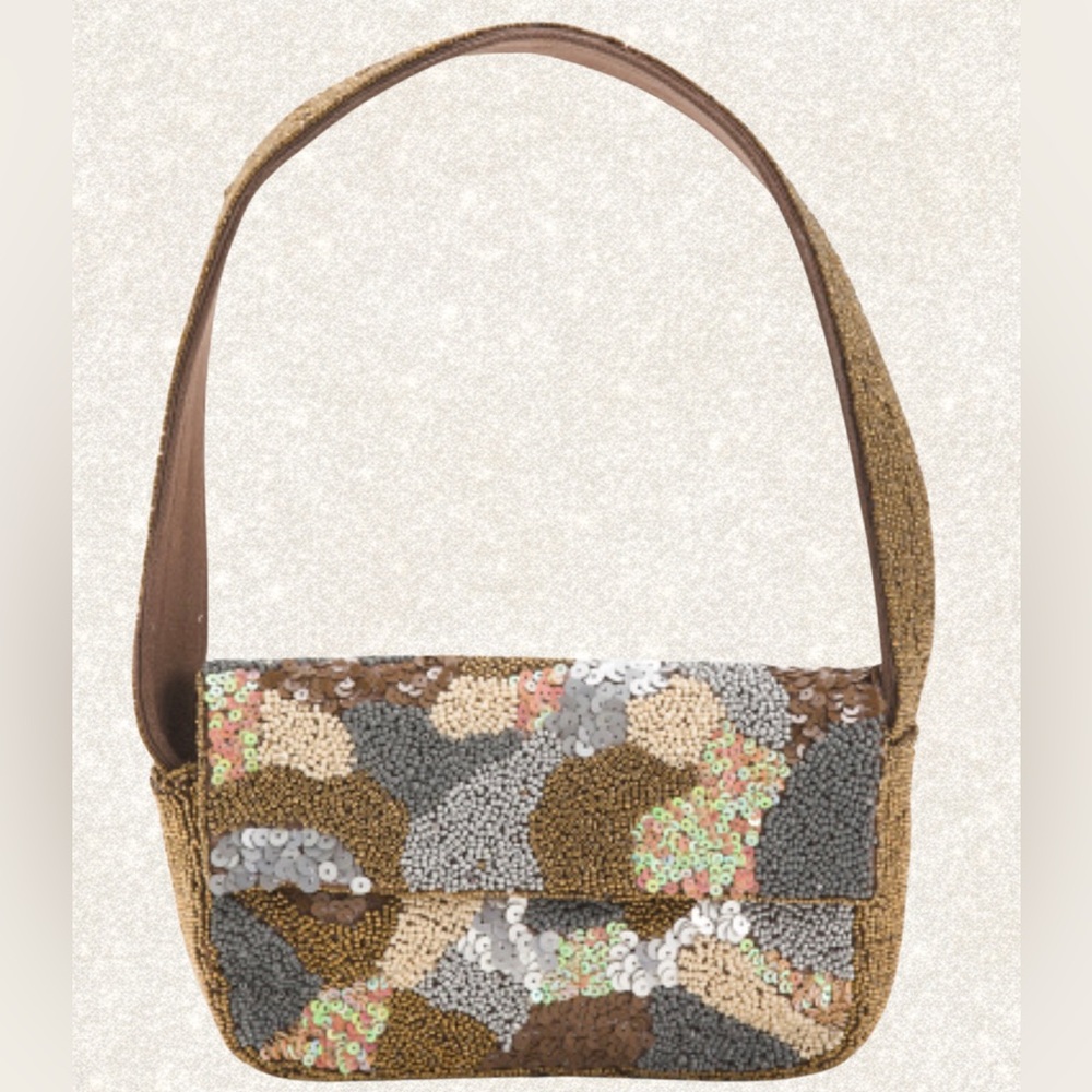 NWT Women America & Beyond Beaded embellished Camouflage landscape shoulder bag